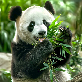 写实熊猫插画