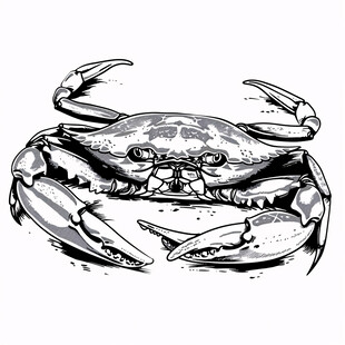 螃蟹插画线稿
