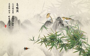手绘花鸟背景