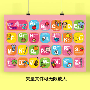 卡通26个英文字母表
