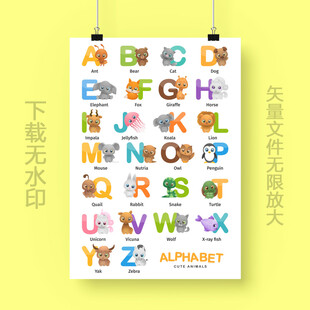卡通26个英文字母表