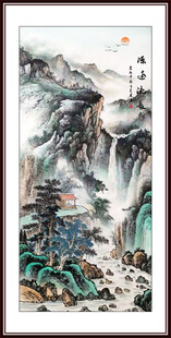 竖幅国画山水