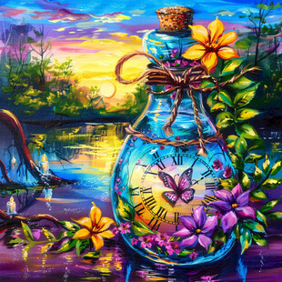 许愿瓶油画