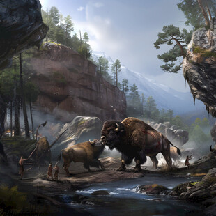 远古动物生活场景