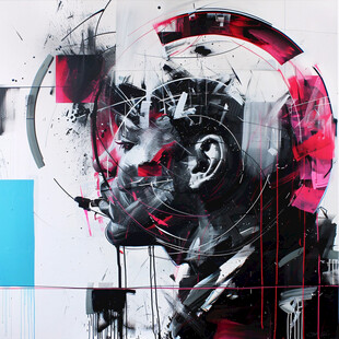 抽象画装饰画网格