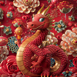 龙年氛围立体造型