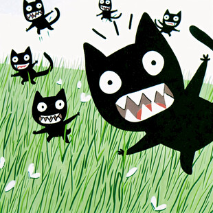 小黑猫插画