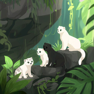 大熊猫基地插画