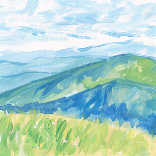 山丘抽象画