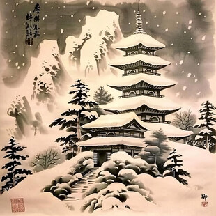 国画雪景