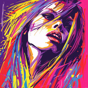 欧美时尚艳丽艺术画