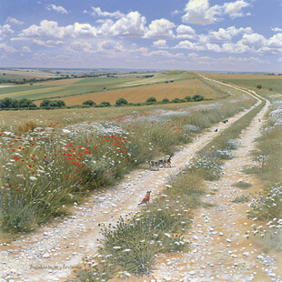 乡间道路油画