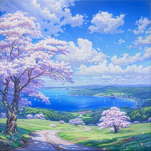 春天风景油画