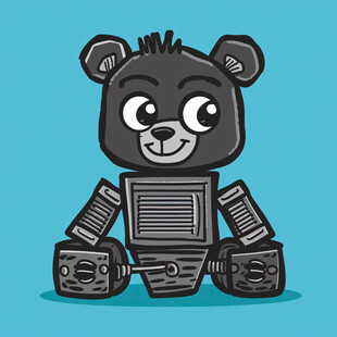未来机械小熊吉祥物