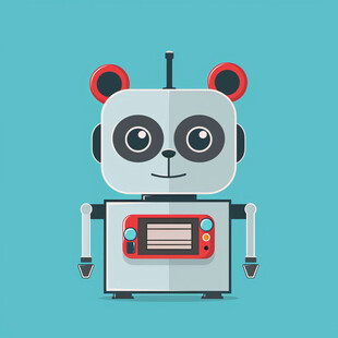 智能机器熊猫吉祥物