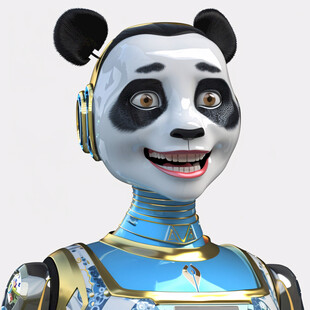 智能机器熊猫吉祥物