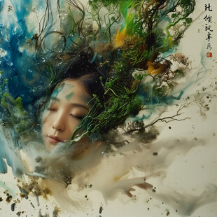 意境画流彩画