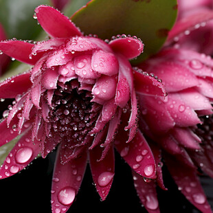 菊花朵上的雨珠