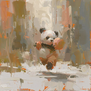 抽象画大熊猫