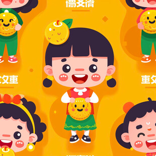 月饼人物ip插画