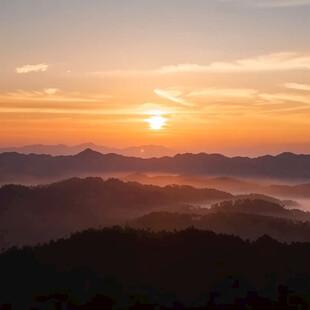 山间日出 云海翻涌