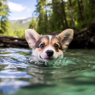 萌犬戏水 清凉一夏