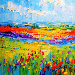 阳光下 花海烂漫