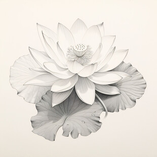 纯白莲荷 静谧优雅