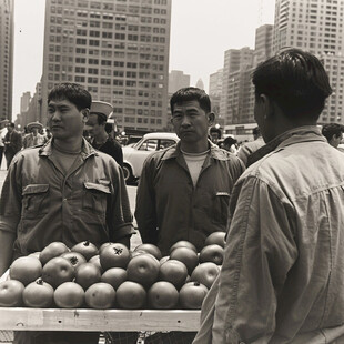 卖水果的小伙子