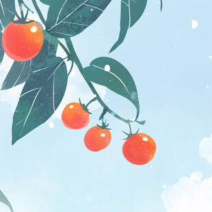 圣女果噪点插画