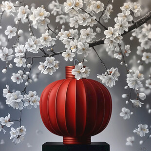 梅花与灯笼