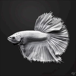 黑白鱼手绘