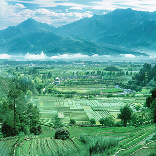 山间田园 层层梯田