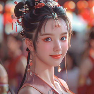 绝美古风少女 倾城一笑