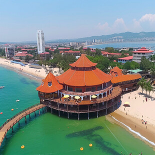 海边圆形木屋 浪漫海景