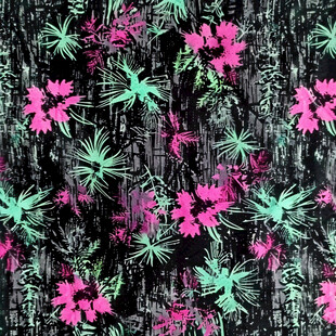 暗黑系花卉印花