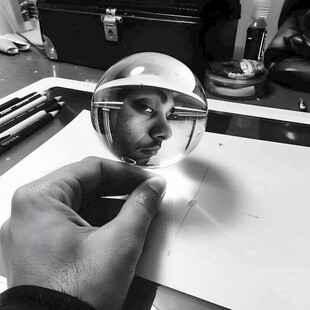 水晶球里的倒影