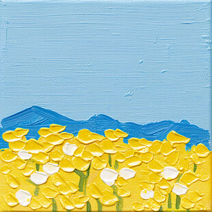 黄花蓝天 山峦远眺