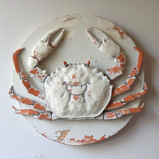 白底红蟹 别具一格