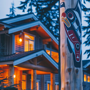 图腾柱守护的温暖家园