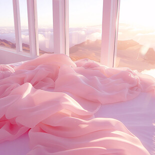 粉色窗边 云海日出
