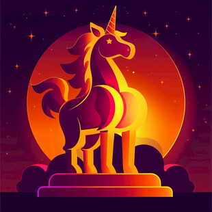 梦幻独角兽 闪耀夜空