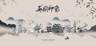 英国城市旅游展板