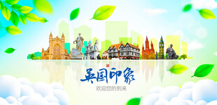 英国城市旅游展板