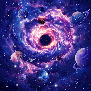 黑洞星空宇宙时光隧道