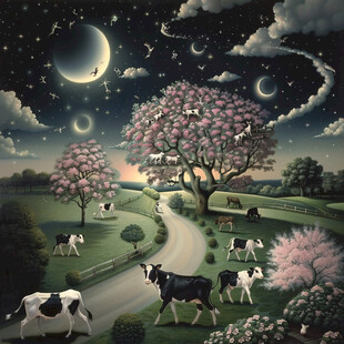 梦幻夜晚立体画