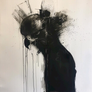 黑白人像抽象画