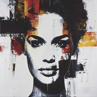 人脸色块拼接装饰画