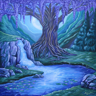 紫色森林主题场景