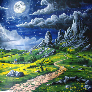 梦幻夜晚立体画